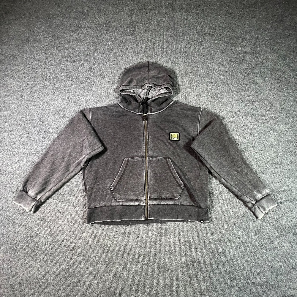 Rip Curl Hoodie Women's S Gray Cotton Sherpa-Lined Winter Travel Outdoor Zip-Up